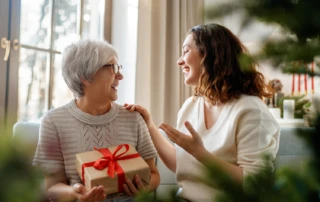 Mom and Daughter with Gift